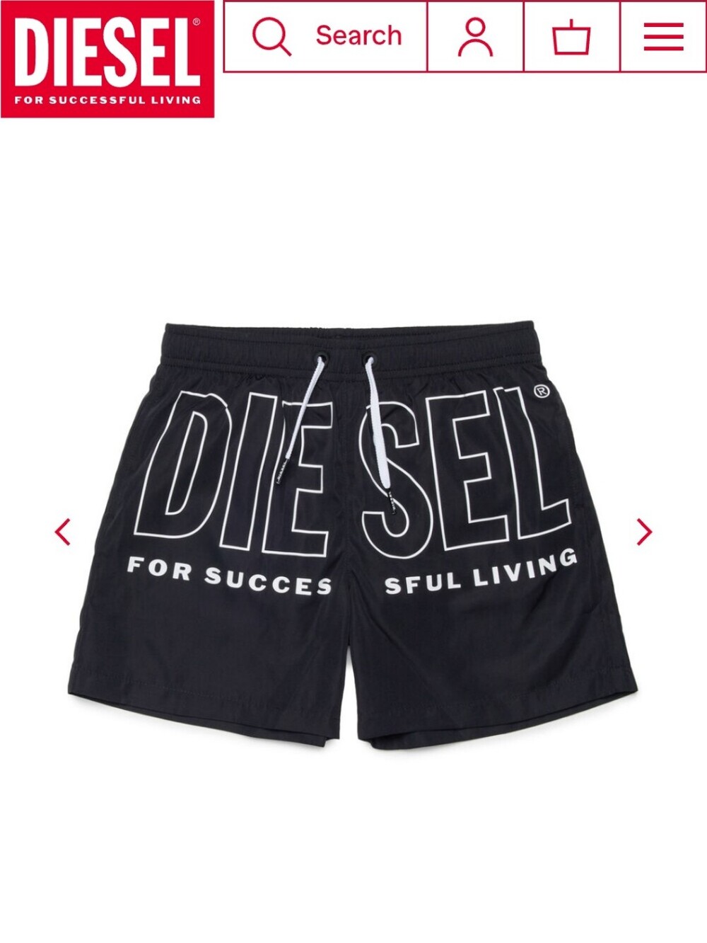 Diesel Black Logo Swim Shorts